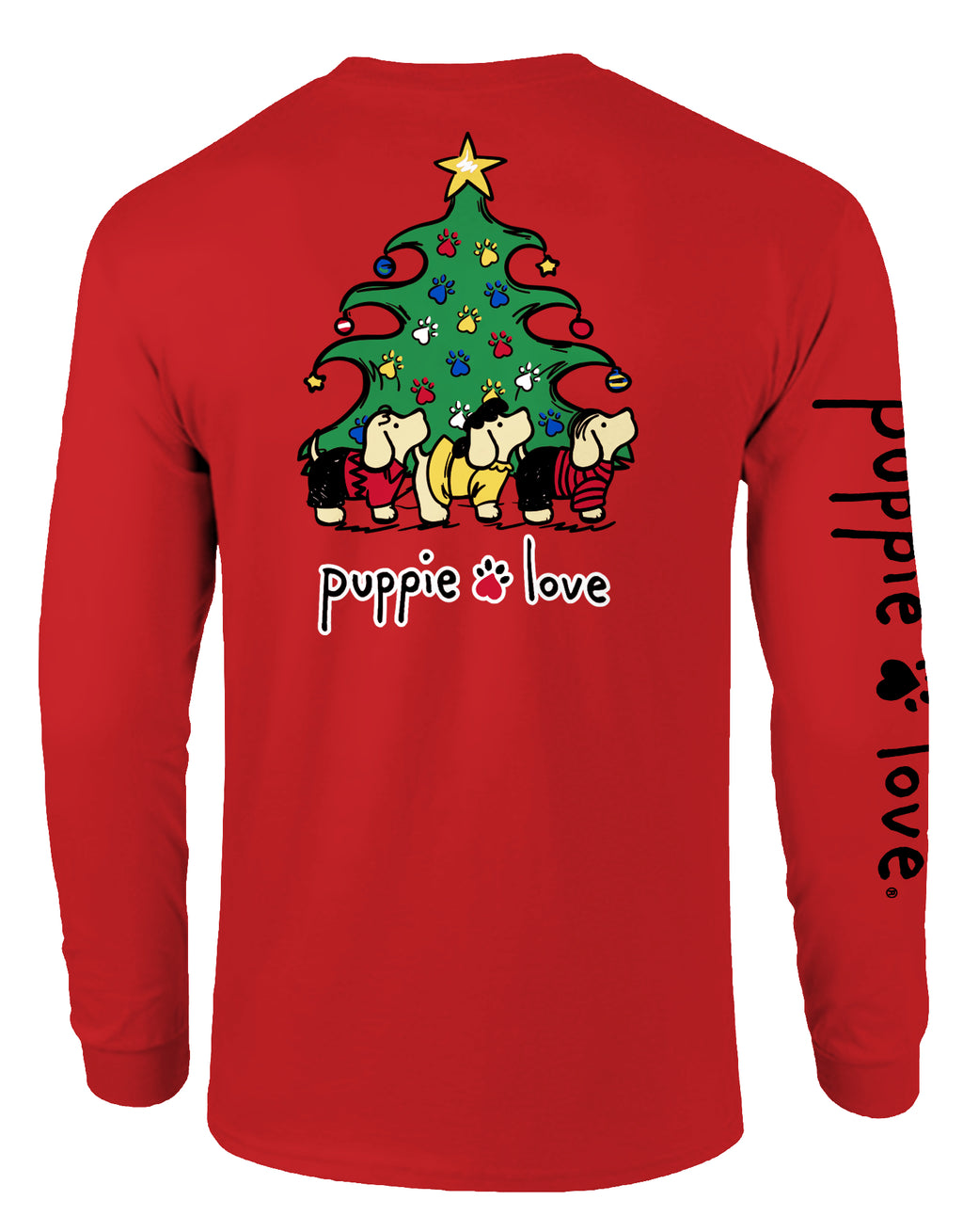 Christmas Tree Album Pups Long Sleeve Tee By Puppie Love (Pre-Order 2-3 Weeks)
