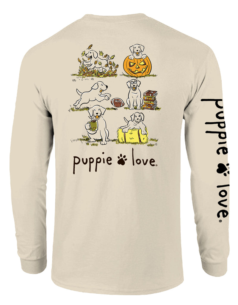 Fall Pups Long Sleeve Tee By Puppie Love (Pre-Order 2-3 Weeks)